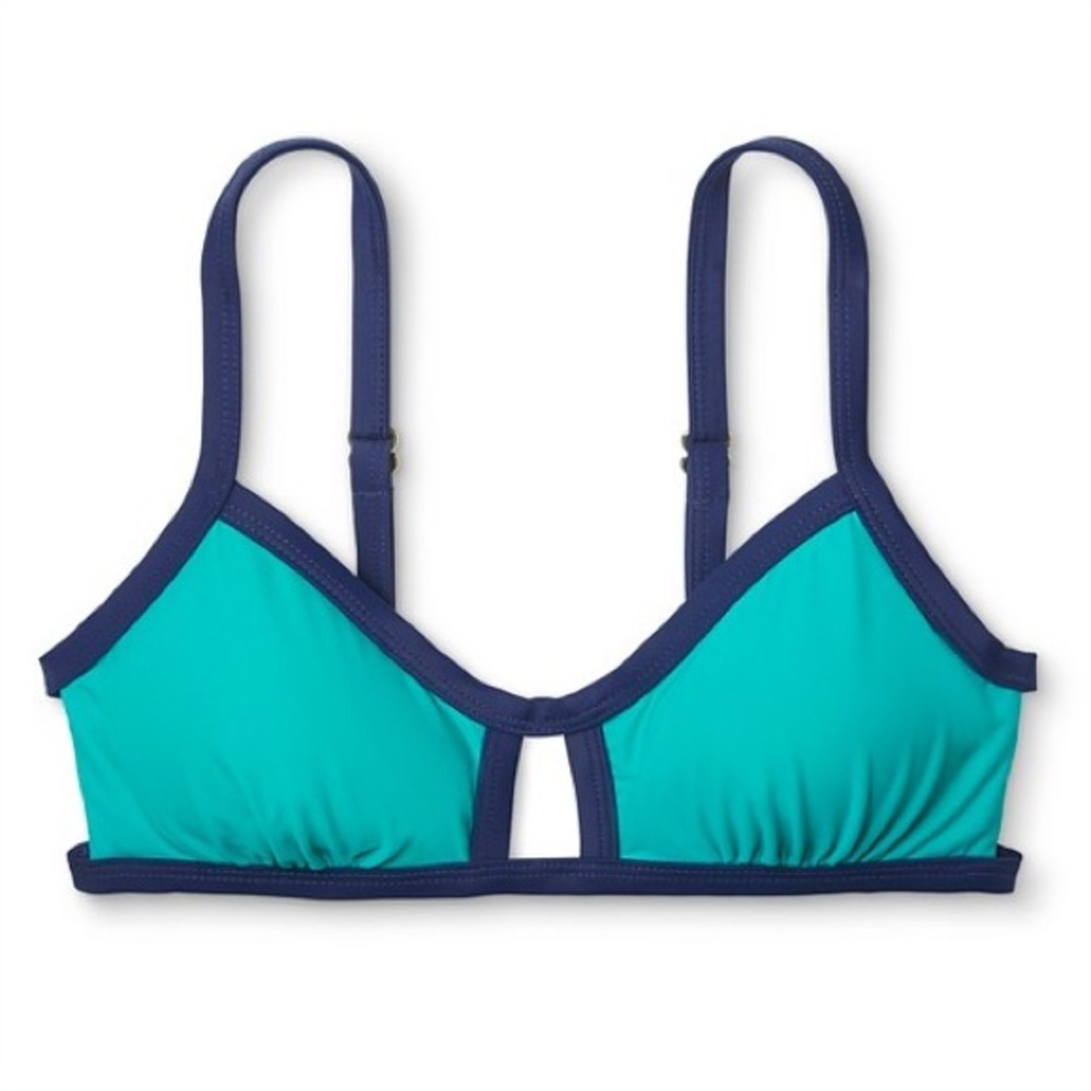 NWT Xhilaration Cut Out Bikini Top Blue Size Large